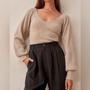 Worn Once: Reformation Hart Cashmere Sweater Oatmeal